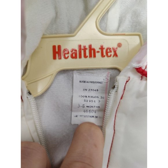 Vintage Baby Togs Jacket Windbreaker White Hooded Nylon Embroidered Clown 3-6m - Picture 2 of 10